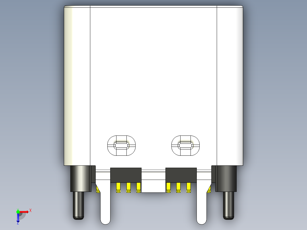 USB Type-C 24P 雌性垂直-110俯视图
