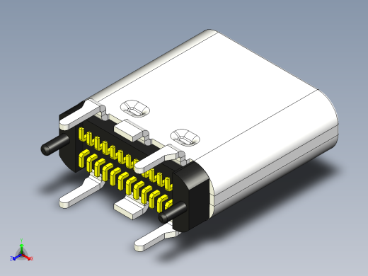 USB Type-C 24P 雌性垂直-110正等轴测缩略图