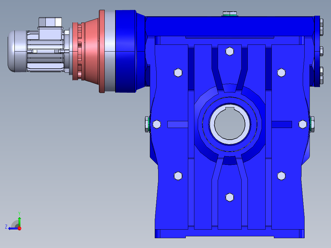CBS215 和 CBS180 STM 减速机右视图