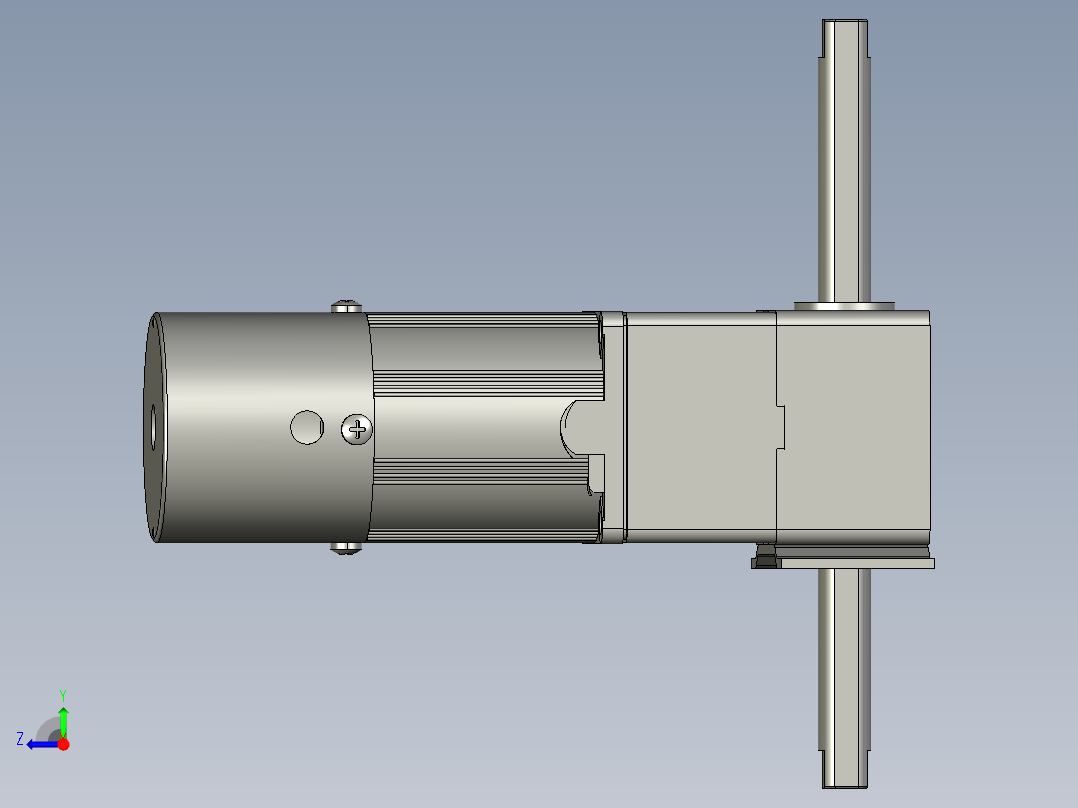 6W定速直线电机带刹车右视图