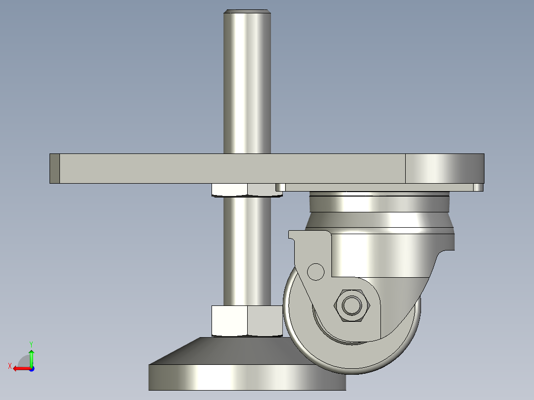 LSZ118004-02-01-21A右脚轮脚杯组件后视图