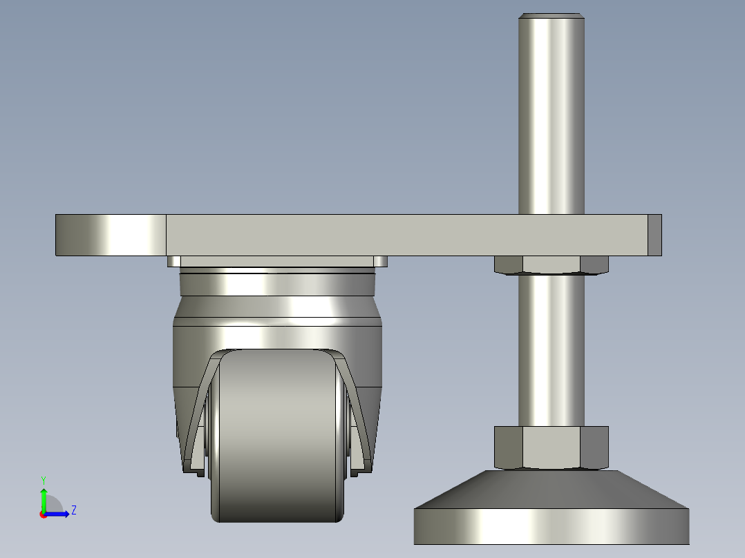 LSZ118004-02-01-21A右脚轮脚杯组件左视图