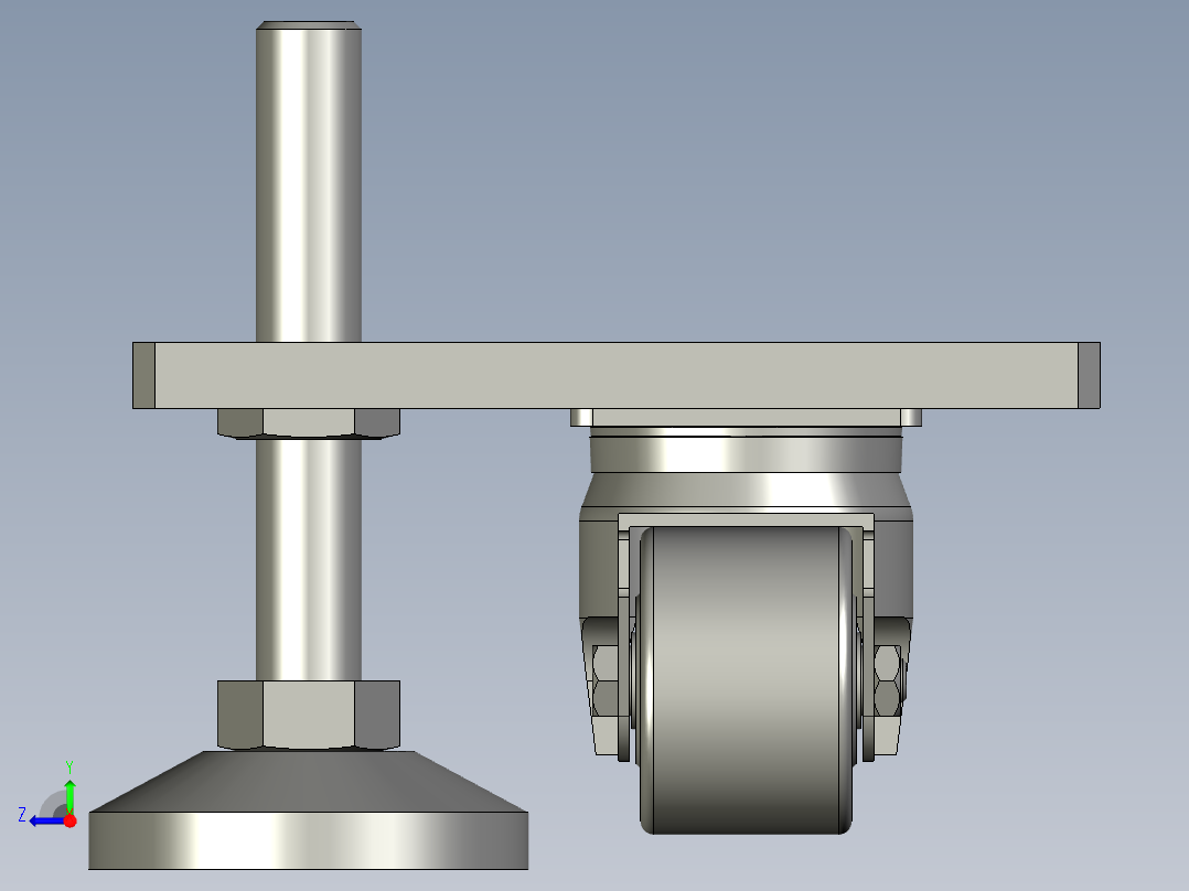 LSZ118004-02-01-21A右脚轮脚杯组件右视图