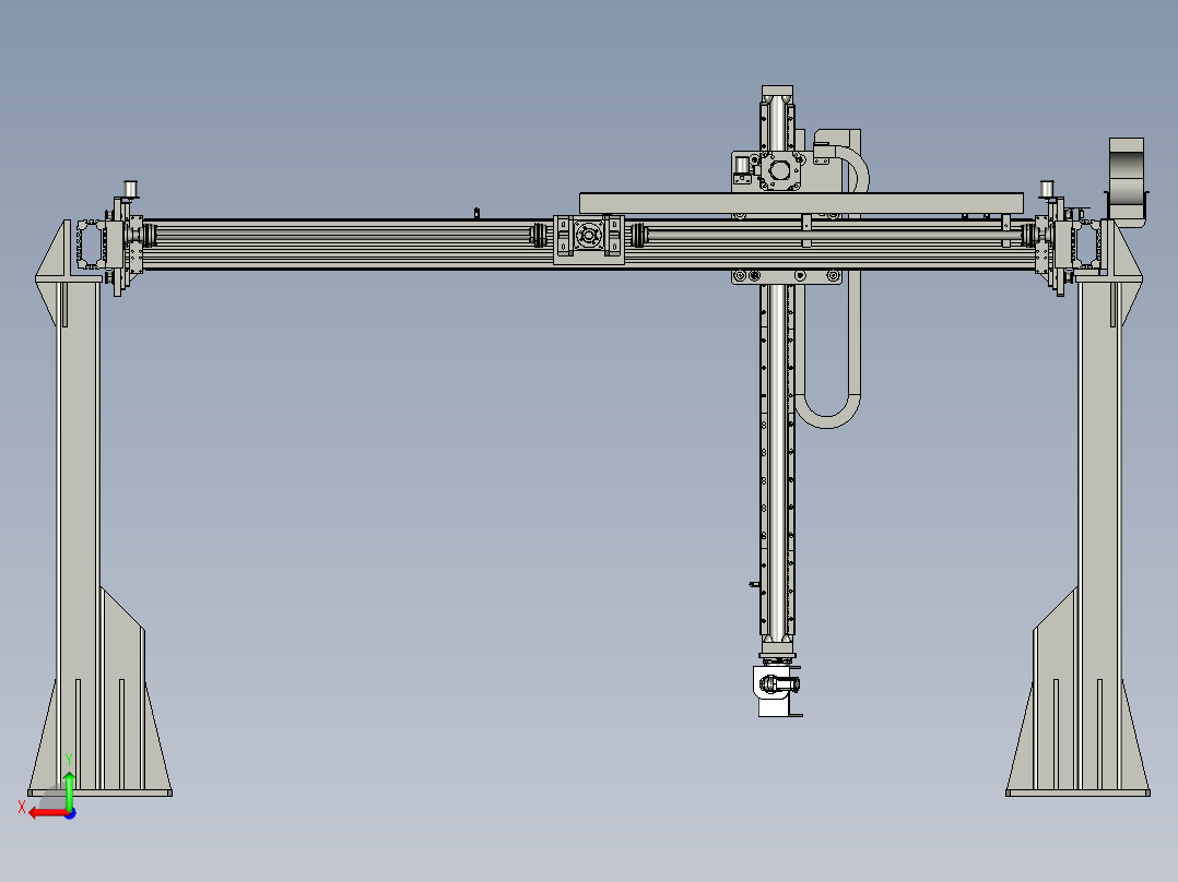 龙门式高精度自动装卸机械手后视图