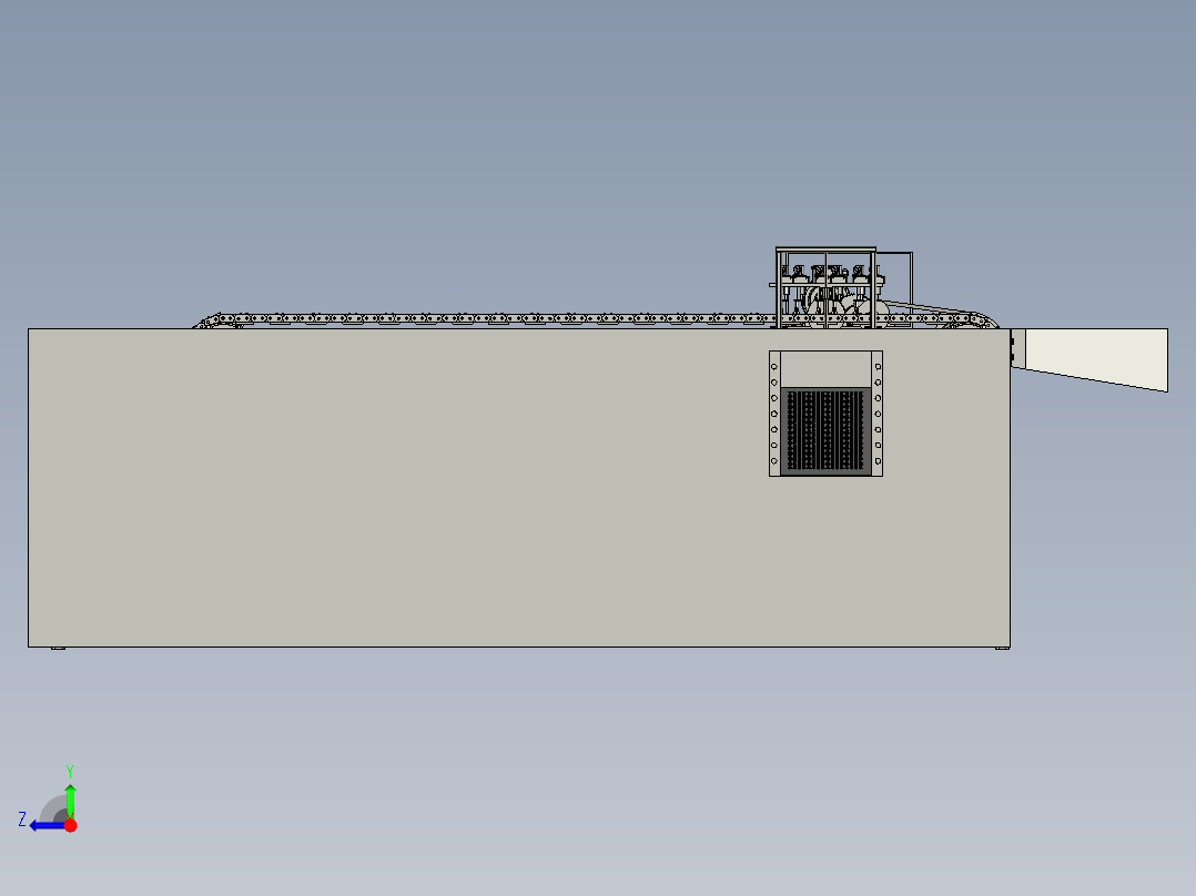 连续式鲜杏去核切分装置右视图