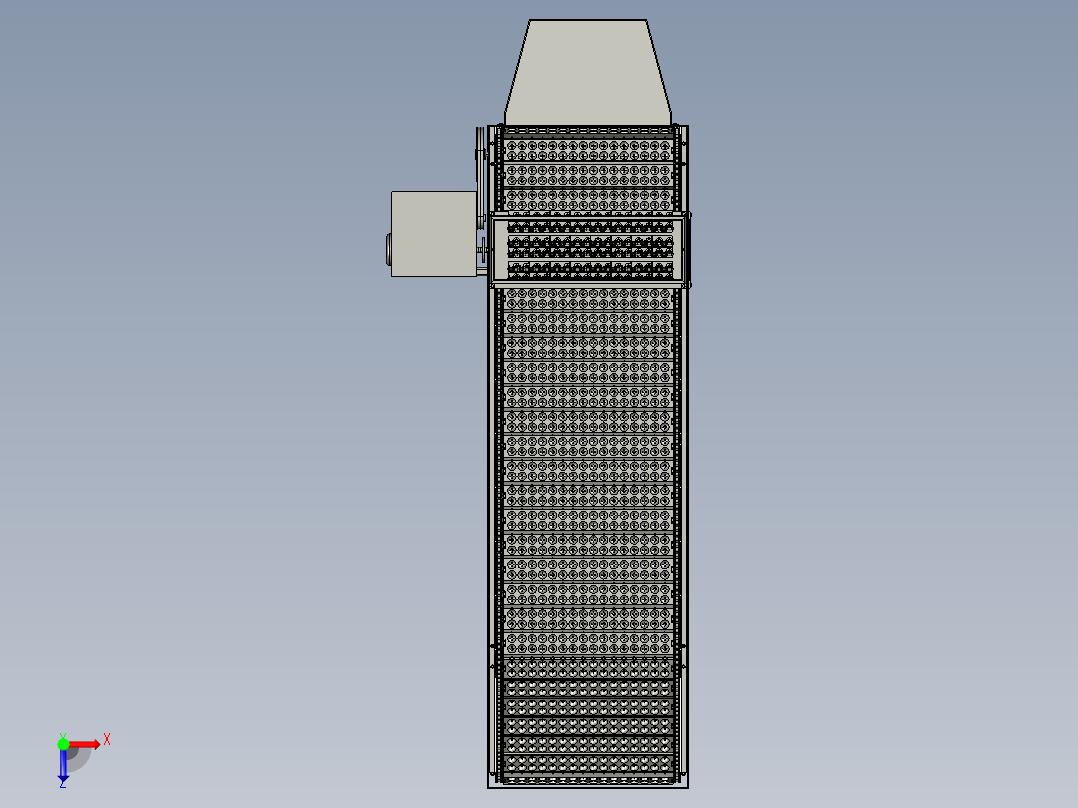 连续式鲜杏去核切分装置俯视图