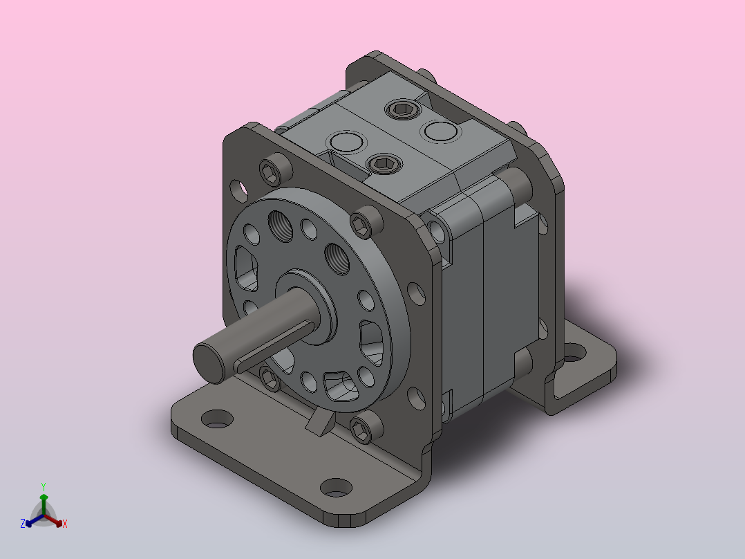 CRB1系列大型叶片式摆动气缸[CRB1LK63-90S]主视图