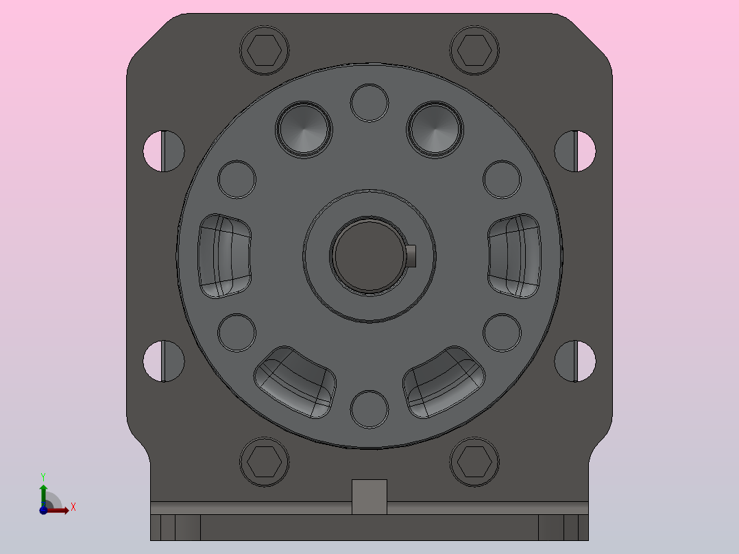 CRB1系列大型叶片式摆动气缸[CRB1LK63-90S]前视图