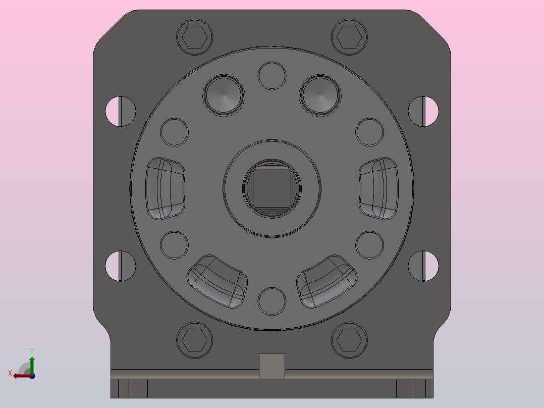 CRB1系列大型叶片式摆动气缸[CRB1LK63-90S]后视图