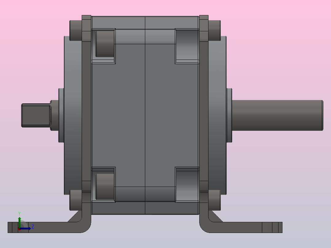 CRB1系列大型叶片式摆动气缸[CRB1LK63-90S]左视图