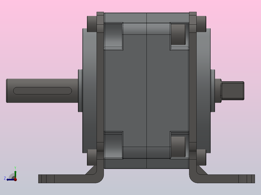 CRB1系列大型叶片式摆动气缸[CRB1LK63-90S]右视图