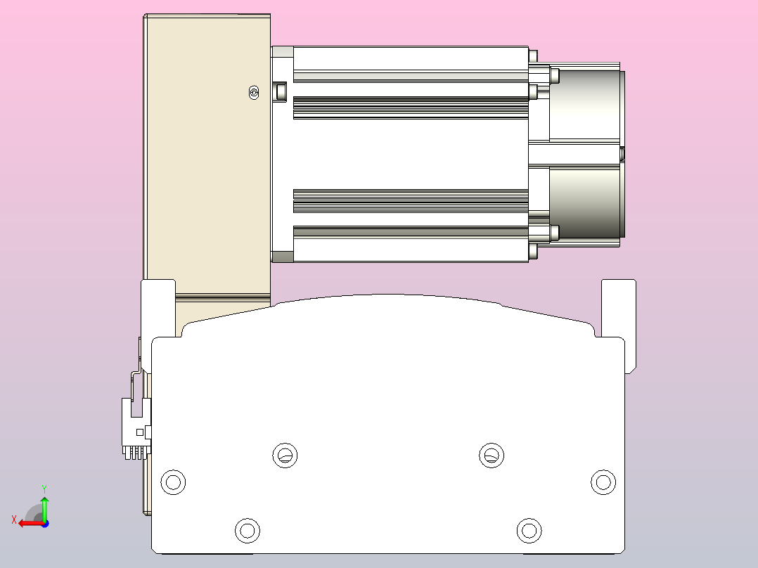 皮带直线轴半封闭可选导轨TPA-HNB-220D-176-L850-RU-C-P1K-N3后视图