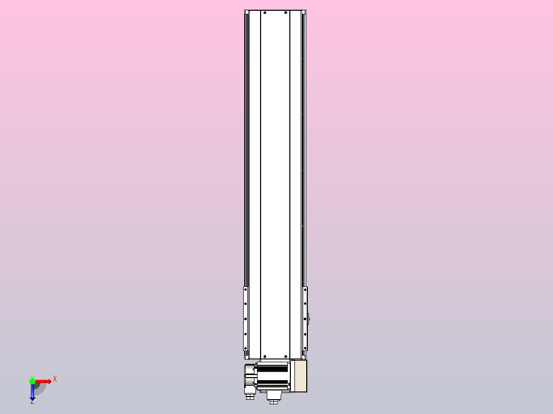 皮带直线轴半封闭可选导轨TPA-HNB-220D-176-L850-RU-C-P1K-N3俯视图