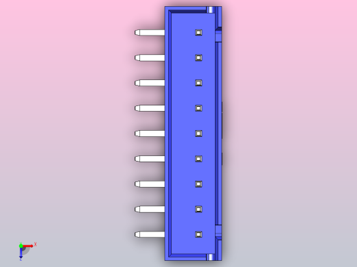 蓝色JST XH 9针连接器P 2 54mm成角度俯视缩略图