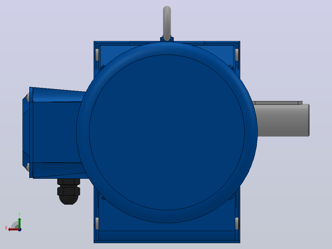 K57底脚轴伸式安装螺旋锥齿轮减速机K57-Y2.2-4P-24.05-M1-0°-A+B后视图