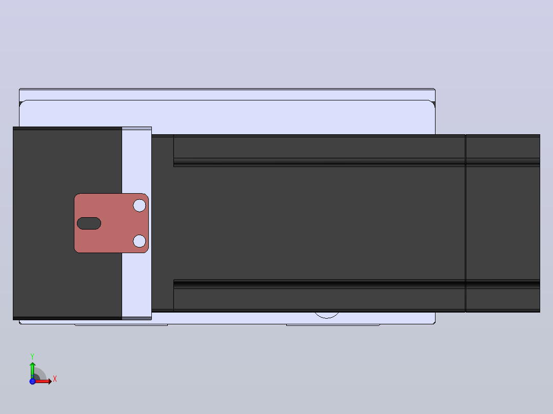 直线模组DMBF100-RBCR（电机右后折）[DMBF100-L45S500-DT400-A2U-RBCR]前视图