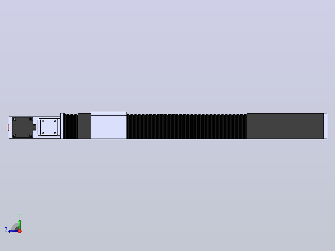 直线模组DMBF100-RBCR（电机右后折）[DMBF100-L45S500-DT400-A2U-RBCR]右视图