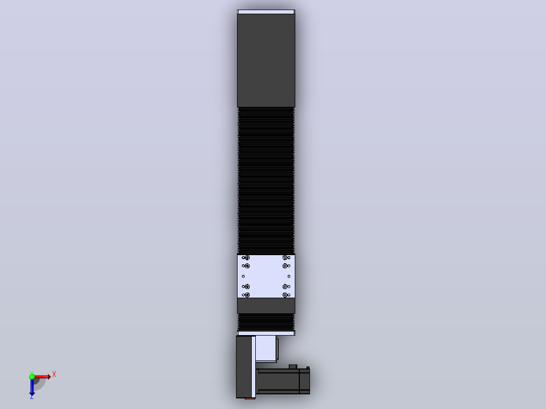 直线模组DMBF100-RBCR（电机右后折）[DMBF100-L45S500-DT400-A2U-RBCR]俯视图