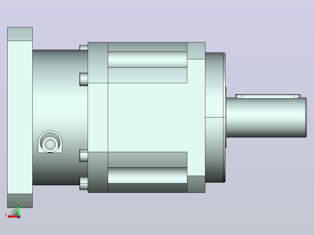 JTX142-L1 35-114.3-200-M12-ZJ精密型JTX142直齿轮行星减速机后视图