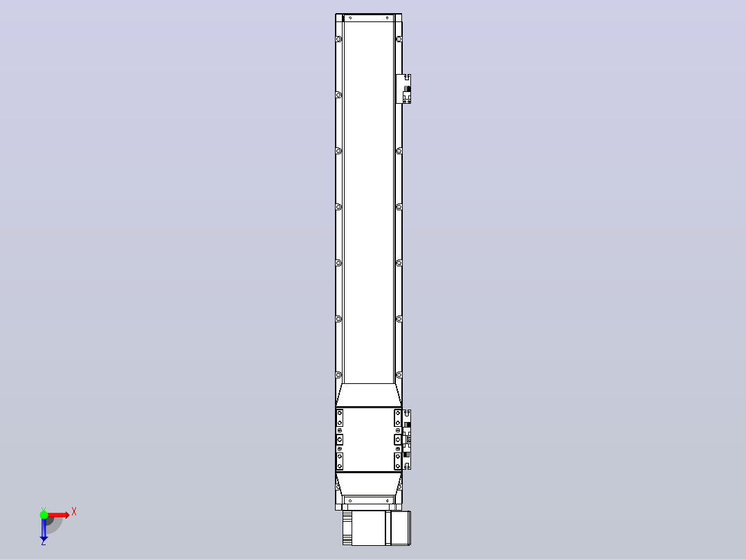 机器人皮带驱动直线轴TPA-GCB-120-P70-L600-RP-M20-N3俯视图