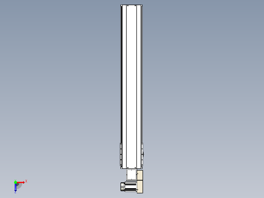 皮带直线轴半封闭可选导轨TPA-HNB-220D-176-L1250-MR-Y-P1K-N3俯视图