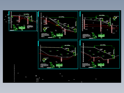 挡土墙护坡结构施工图（CAD、5张）