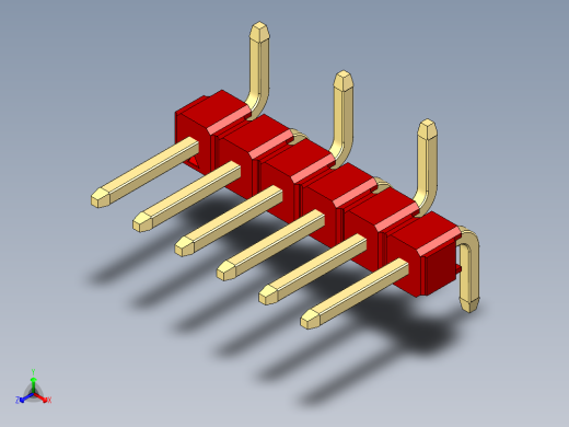 彩色公排针 100mil 2.54mm 系列-DS1022_red_06p_100mil_Type_SMT_R1_rev1.0