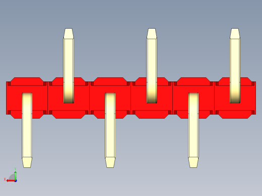 彩色公排针 100mil 2.54mm 系列-DS1022_red_06p_100mil_Type_SMT_R1_rev1.0后视缩略图