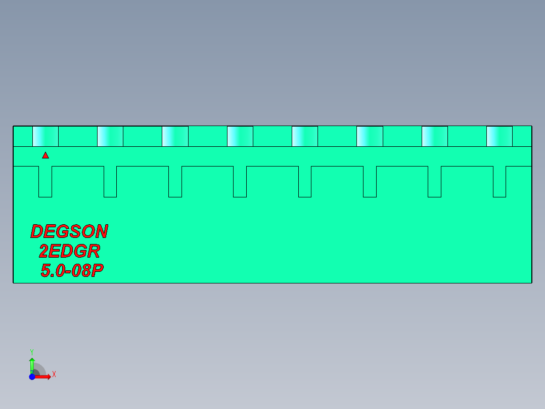 DEGSON 2EDG 系列 5.0mm 可插拔接线端子组-2EDGR-5.0-08P-14-00AH前视图