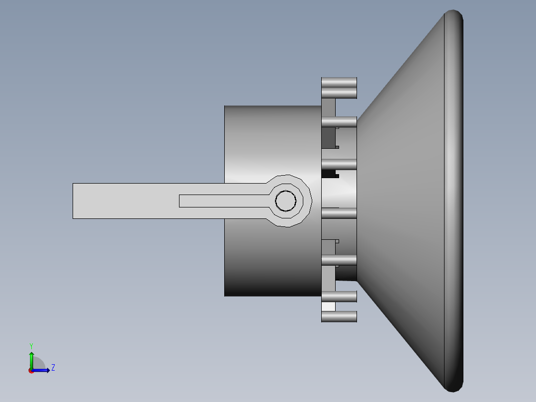 转角可灵活调节的LED展示灯左视图