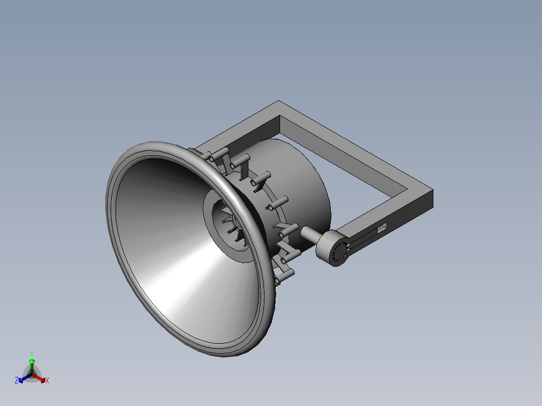 转角可灵活调节的LED展示灯正等轴测图