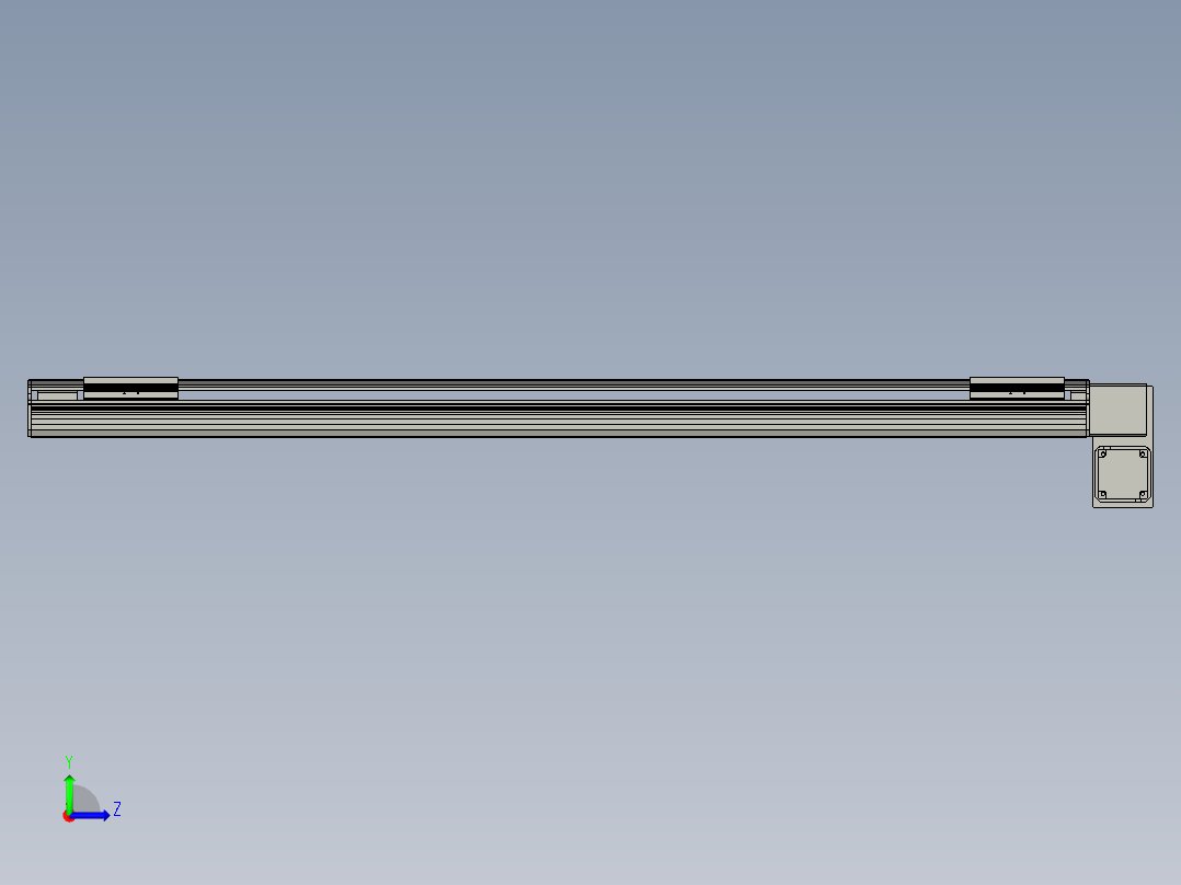 直线模组LHB17-L40-S1400-RD设计图纸左视图