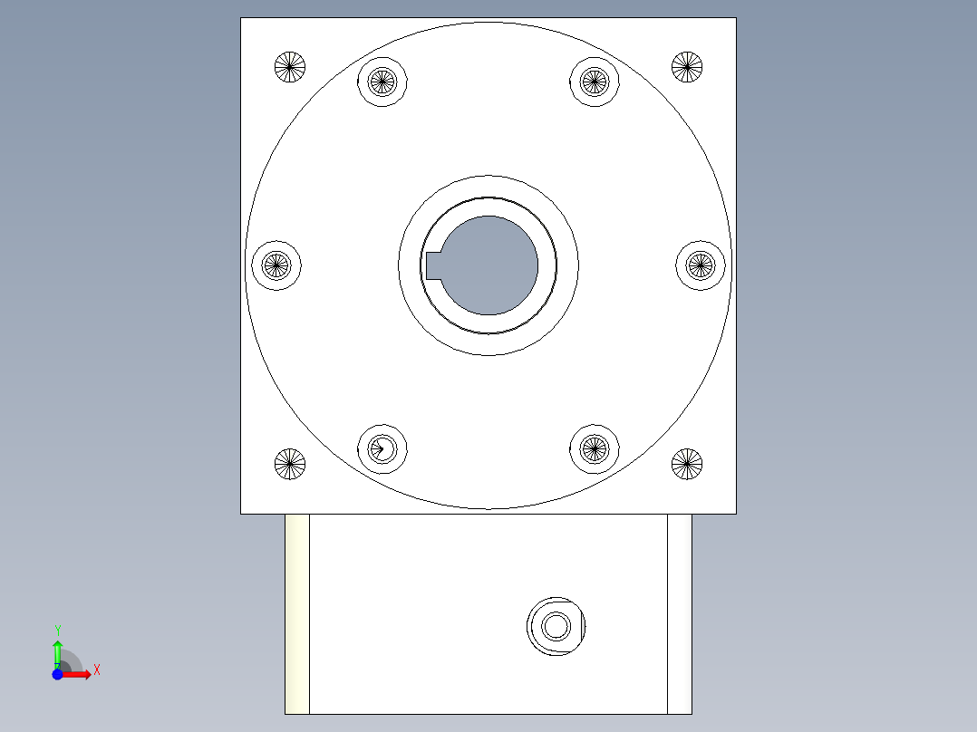 换向器22PW110双孔-1 19-80-100-M6.stp前视图