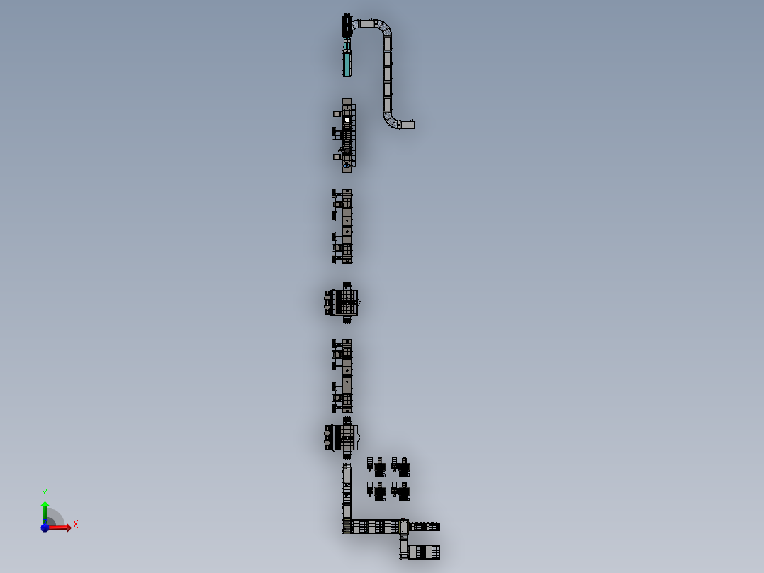板材自动化涂装生产线前视图