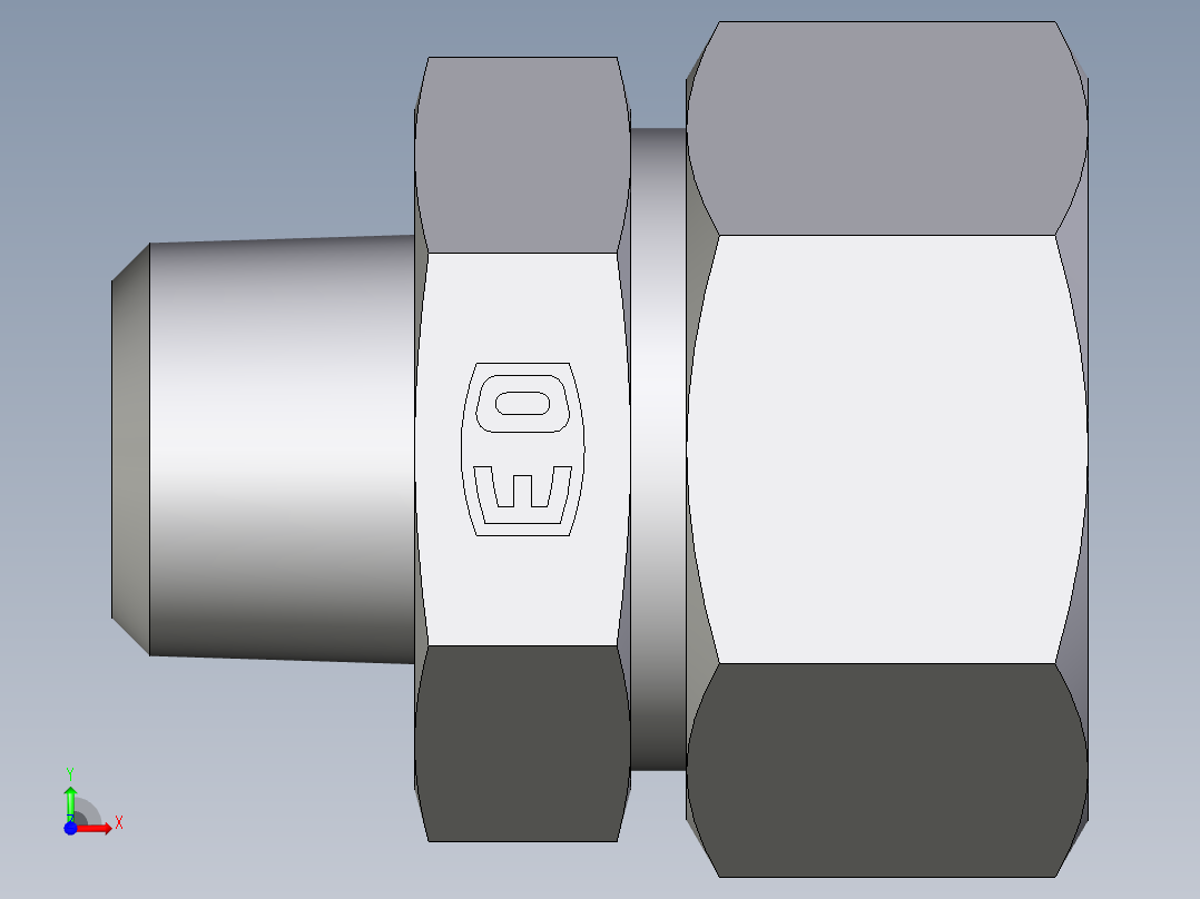 卡套式工业通用硬管接头EO_Male_Stud_connector_GE38S1NPT71前视图