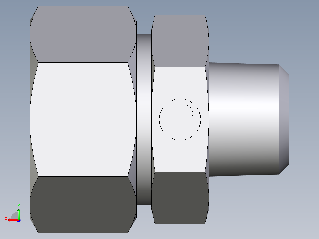 卡套式工业通用硬管接头EO_Male_Stud_connector_GE38S1NPT71后视图