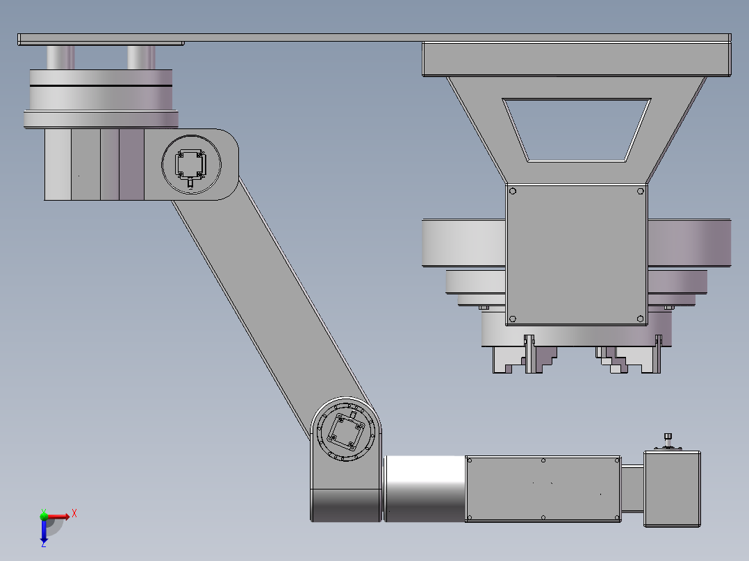 五自由度机械臂数码雕刻机设计俯视图