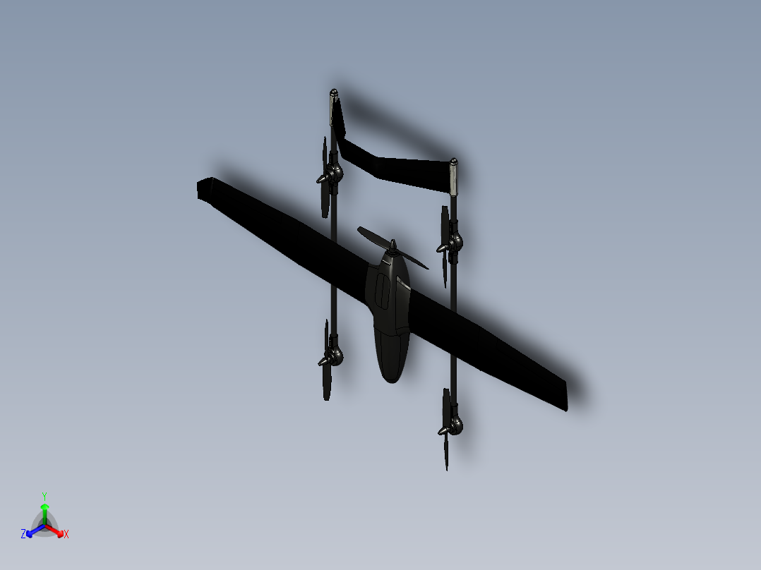 垂直起降轰炸机正等轴测图