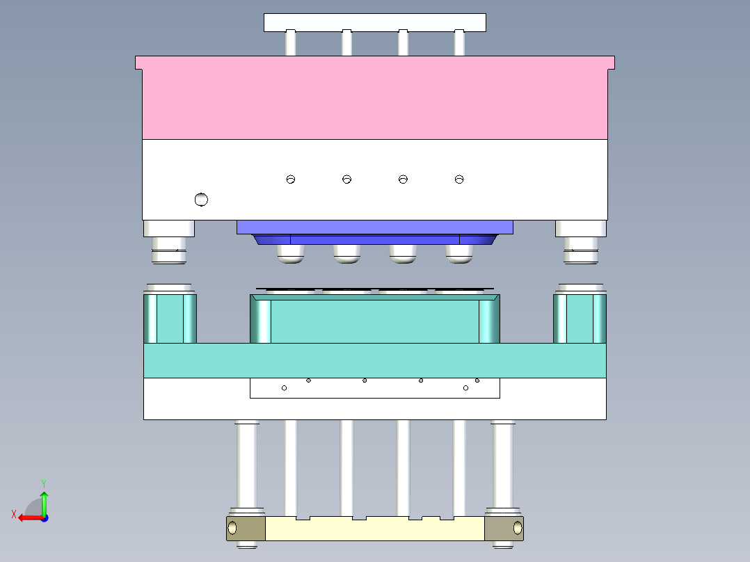 塑料杯注塑模具后视图