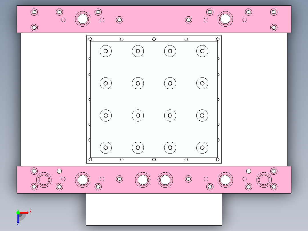 塑料杯注塑模具俯视图