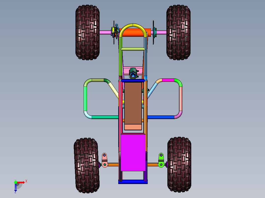 儿童版全地形四轮玩具车俯视图