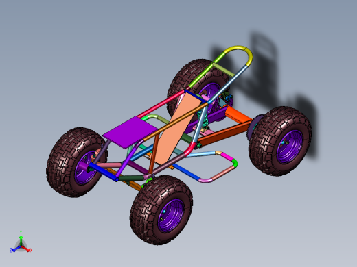 儿童版全地形四轮玩具车正等轴测缩略图