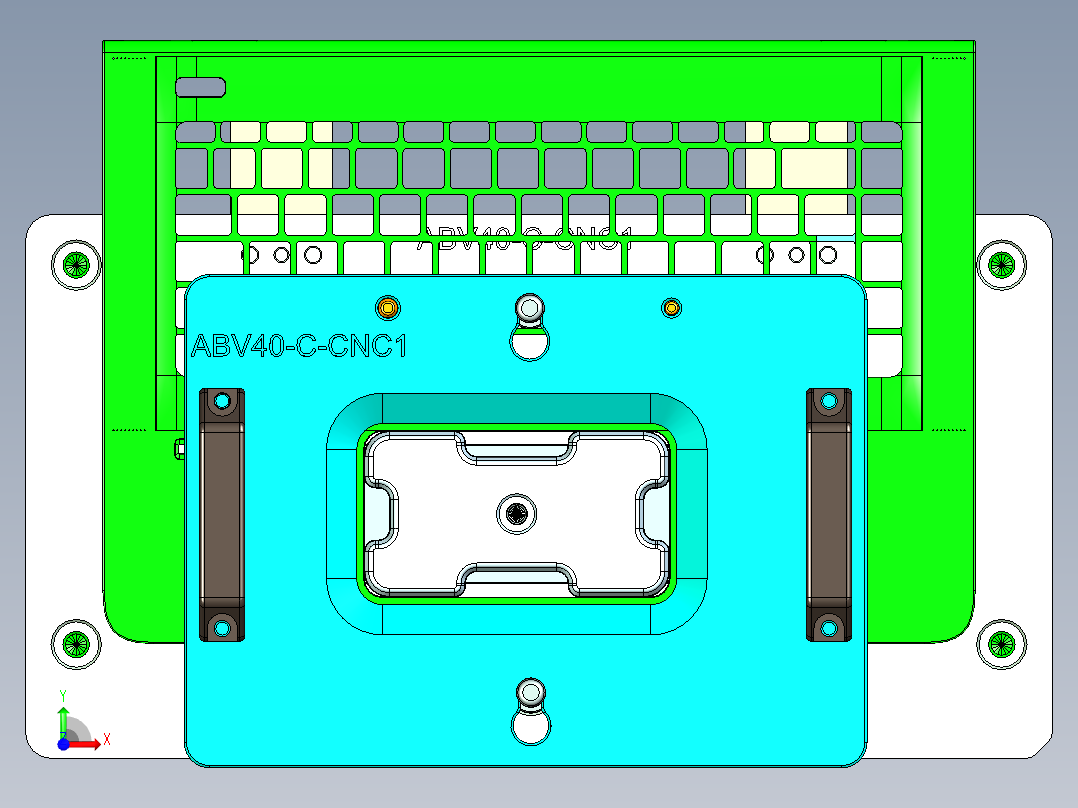 ABV40-C笔记本CNC工装夹具三维模型-CNC1-1217前视图