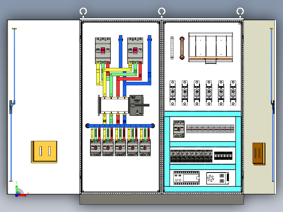双电源刀开关风机控制柜前视图