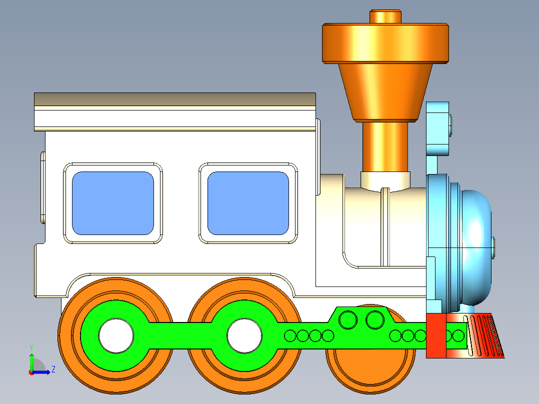 B2004466-火车头玩具左视图