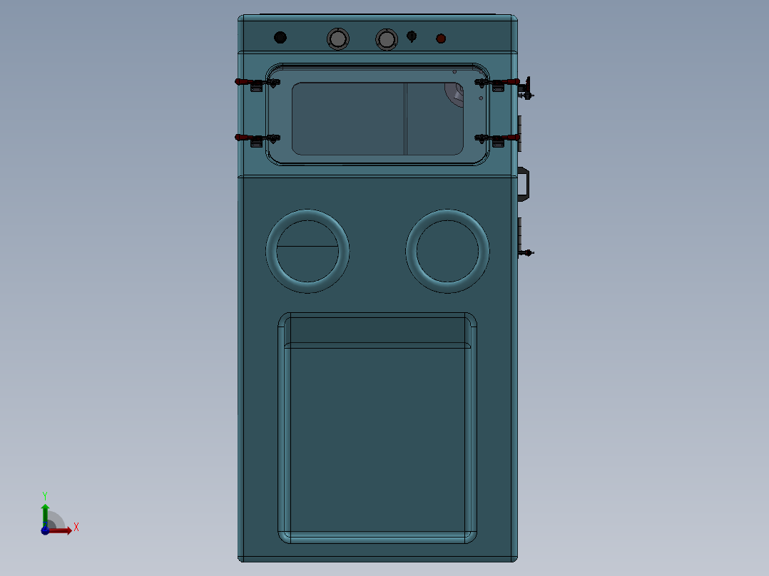 箱式手动喷砂机前视图