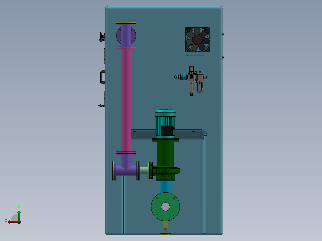 箱式手动喷砂机后视图