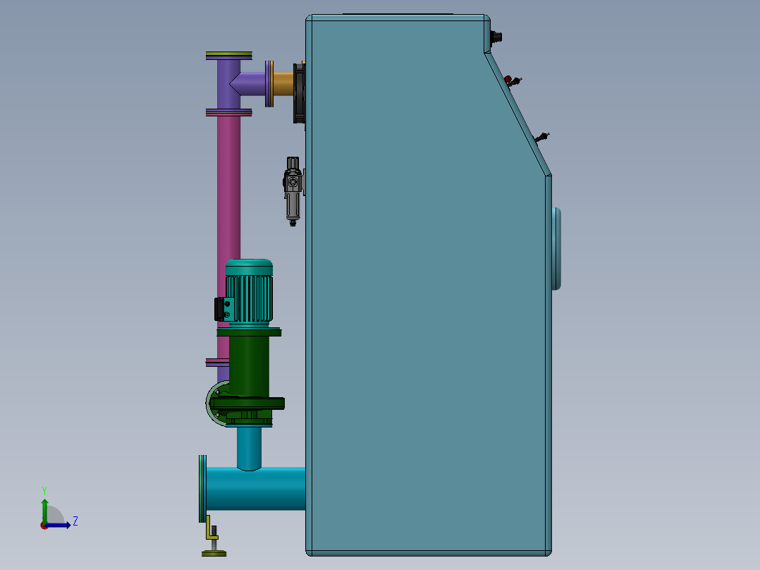 箱式手动喷砂机左视图