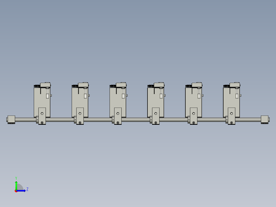 S06-G01-1000六轴机张力器装配左视图