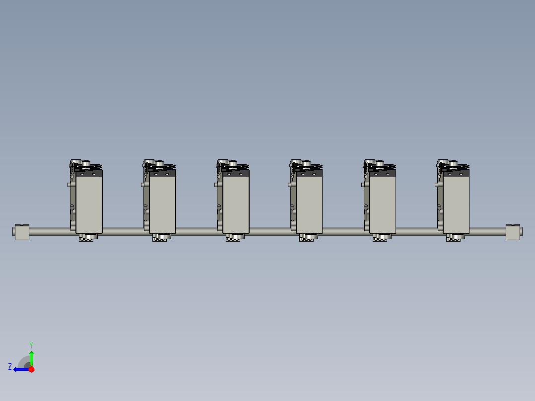S06-G01-1000六轴机张力器装配右视图